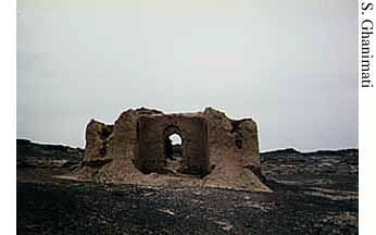 One of the Islamic period remains on top of the plateau, Kuh-e Khwaja, Lake Hamun, eastern Iran