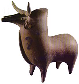 Red pottery humped cow