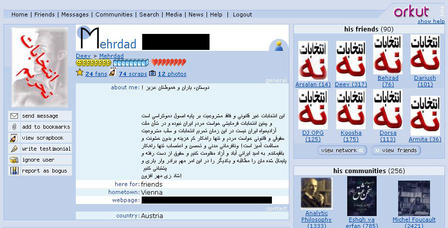 orkut uncle. Many Iranians on Orkut.com