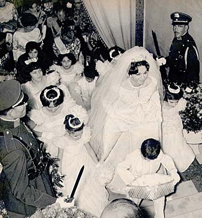 Farah Diba on the day she married Mohammad Reza Pahlavi December 21 1959