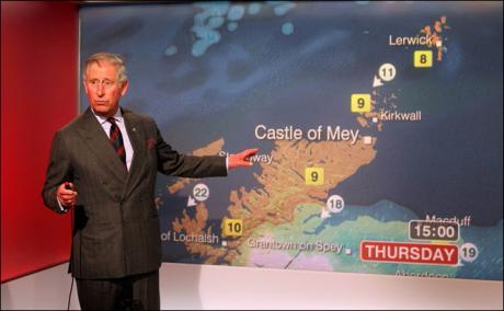 Prince Charles turns weatherman for BBC Scotland