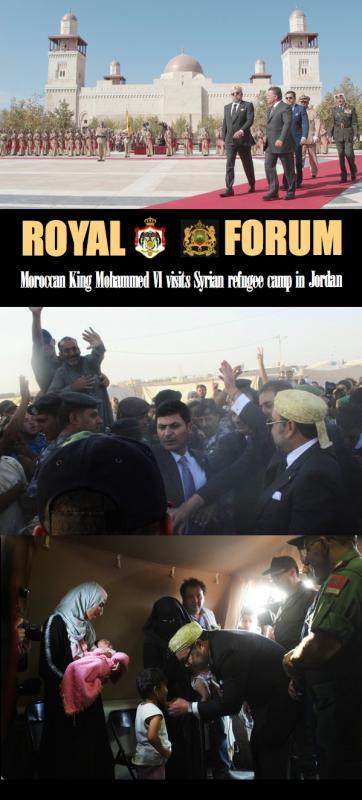 EYE TO EYE: Moroccan King visits Syrian refugee camp before bilateral talks with Jordan's Monarch
