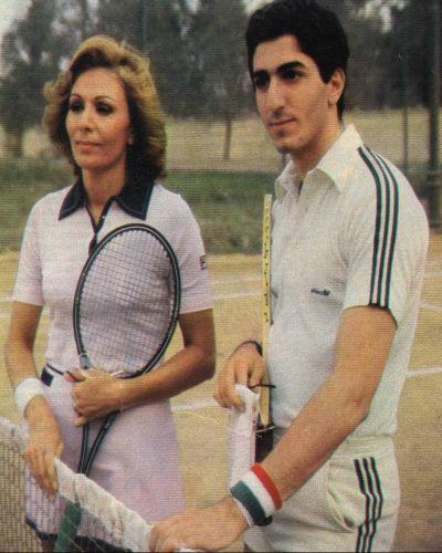 pictory: Reza and Farah on Tennis Court, Koubeh Palace Cairo (1980)