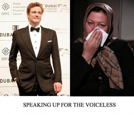 BECAUSE SHE TOO HAS A VOICE: Colin Firth Speaks Up For Sakineh M. Ashtiani
