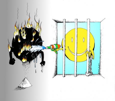 Political Cartoon: Captive Festival of Fire and Water