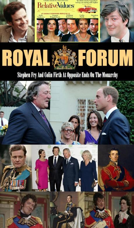 RELATIVE VALUES: Stephen Fry & Colin Firth Share Opposite Views on the Monarchy 