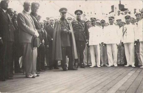 pictory: Reza Shah with Turkish Navy Officers during State Visit (1930's)