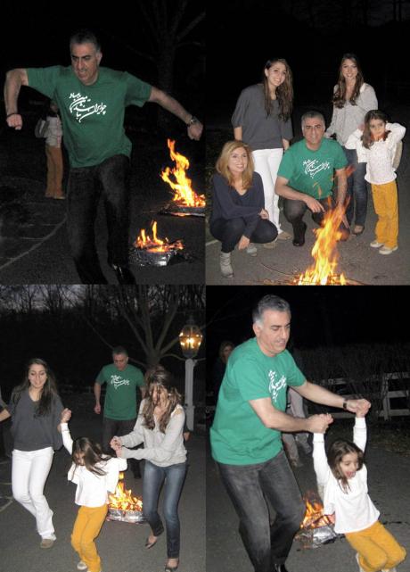 ROYALTY: Crown Prince Reza and Family Jump over Bonfire (4 Shambeh Souri-2010)