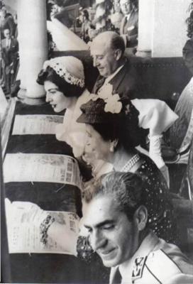 ROYALTY: Shah, Soraya and Franco watch Bullfight in Madrid Arena (1957)
