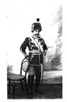 pictory: Muzaffar al-din Shah dressed in European Hussar Uniform (1870's)