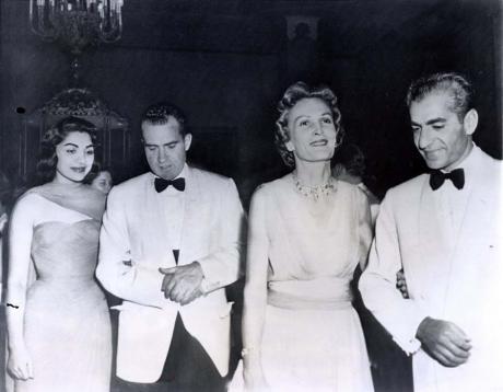 ROYAL & PRESIDENTIAL GALLANTRY: Nixon, Shah, Fatemeh, and Pat at State Dinner (1958)