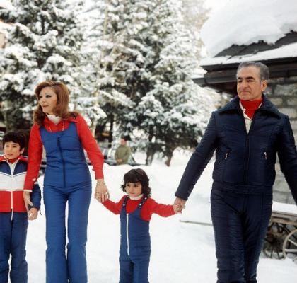 pictory: Shah, Farah, Ali Reza and Leila Ski Chalet Switzerland (1974)