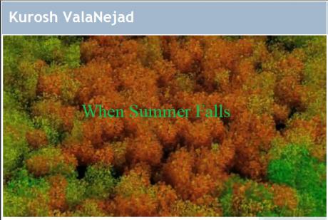 DIASPORA ARTS: Kurosh Valanejad's "When Summer Falls" 