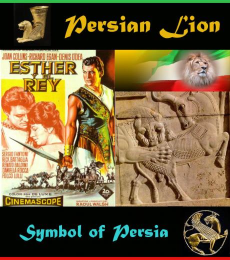 SYMBOL OF PERSIA: Xerxes Presents a Lion Cub to Queen Esther in "Esther and the King"