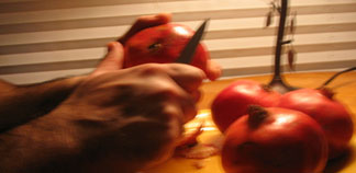 Peeling a pomegranate, dehati style