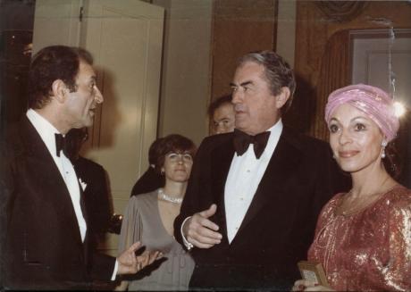 pictory:Hollywood Star Gregory Peck Greeted by Iran's Ambassador Ardeshir Zahedi