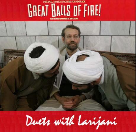 GREAT BALLS OF FIRE : Ali Larijani during a Parliament break  ;0)