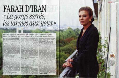 Shahbanou Farah interview by Point De Vue