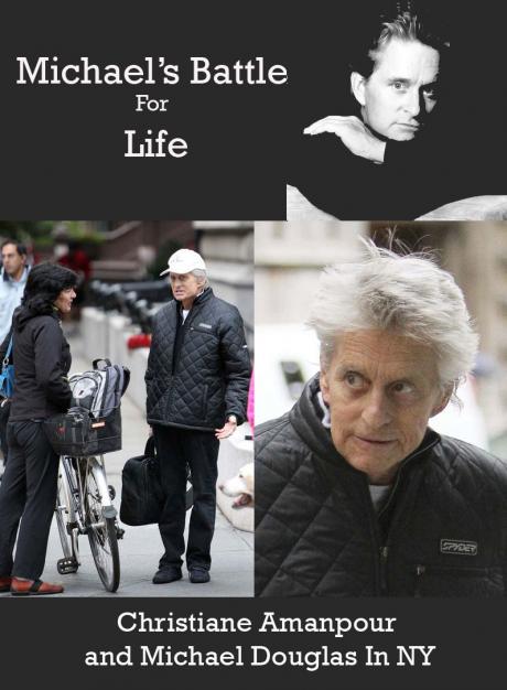 MICHAEL's BATTLE FOR LIFE: Michael Douglas with Christiane Amanpour in NY