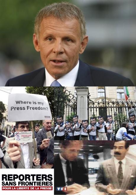 IRI Embassy Paris: Journalists Without Borders (RSF) demo for Freedom of Press (Video)