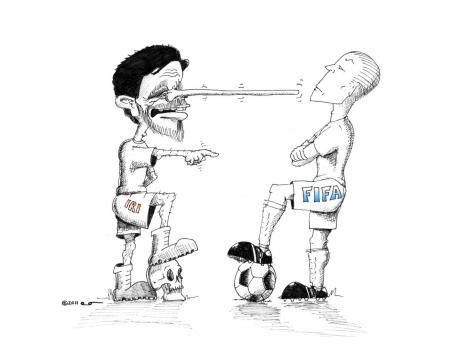 Political Cartoon: Ahmadinejad versus FIFA