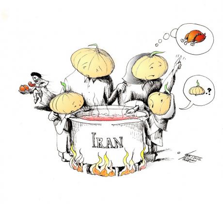  Political Cartoon: “Iranian Onion Soup” اشكنه پياز