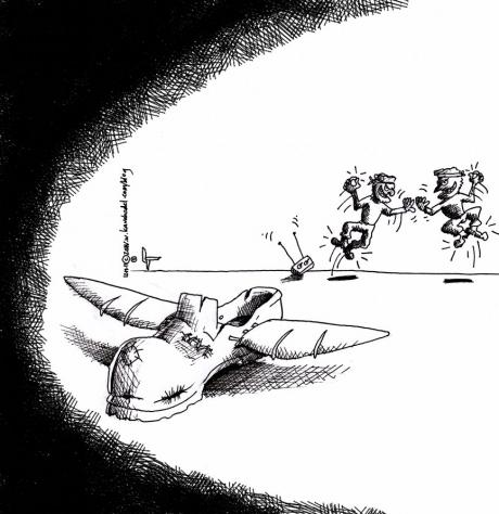 Political Cartoon: “The Shoe Throwing Drone Attack”