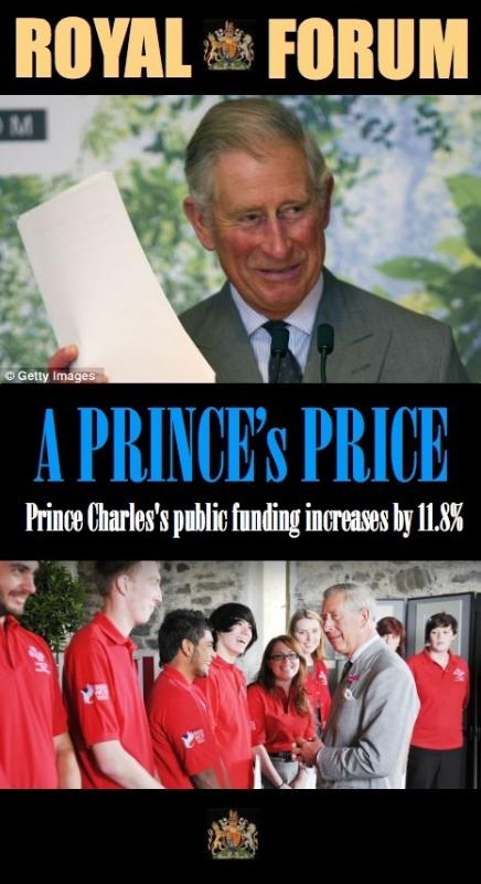 A PRINCE’s PRICE: Prince Charles's public funding increases by 11.8%