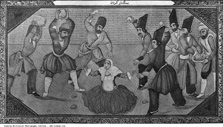 pictory: Stoning a Woman For Adultery During Qajar Era Depicted in Painting