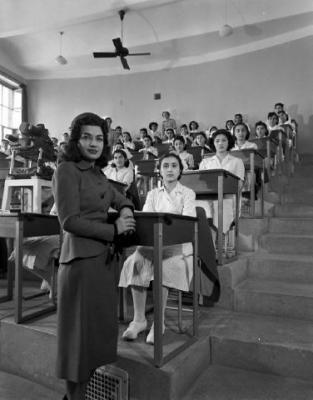 pictory: Princess Ashraf Visits Students at Nurse School (1950's)