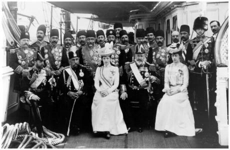 pictory:Mozzafar-e-Din Shah With British Royals (1902)