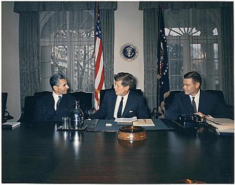 pictory: Robert McNamara with Shah and Kennedy (1962)